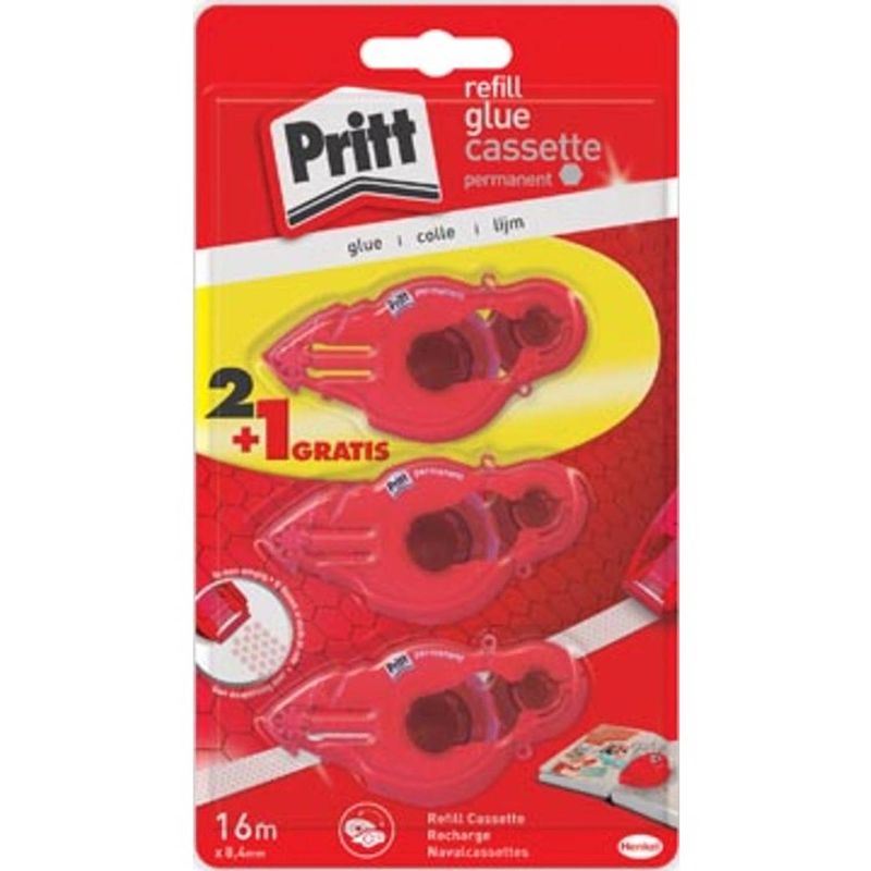 Foto van Pritt vulling voor lijmroller refill permanent, blister 2 + 1 gratis