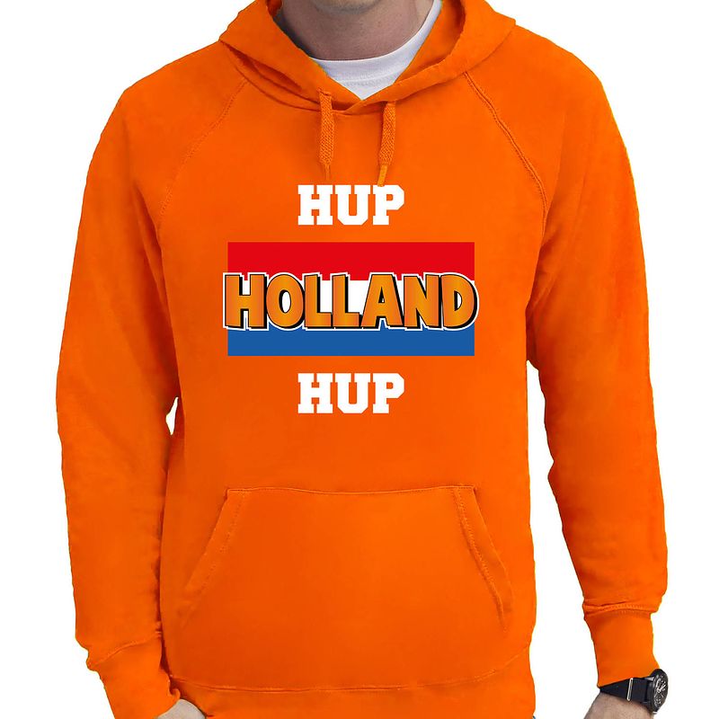 Foto van Oranje fan hoodie / sweater met capuchon holland hup holland hup ek/ wk voor heren s - feesttruien