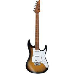 Foto van Ibanez atz100-sbt sunburst flat elektrische gitaar met koffer