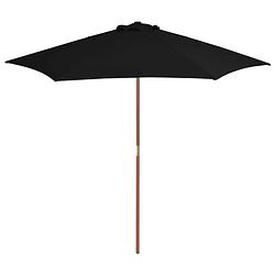 Foto van Vidaxl parasol met houten paal 270 cm zwart