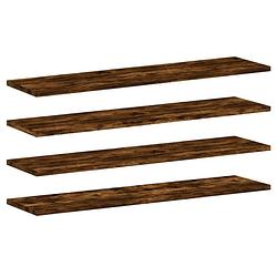 Foto van Vidaxl wandschappen 4 st 80x20x1,5 cm bewerkt hout gerookt eikenkleur