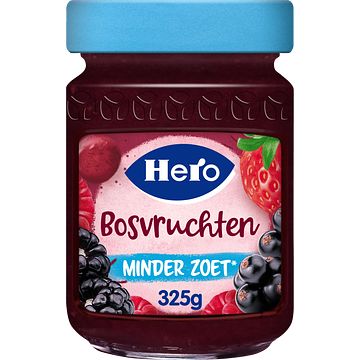 Foto van Hero jam minder zoet bosvruchten 325g bij jumbo