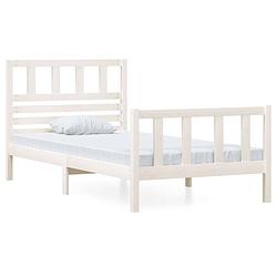 Foto van Vidaxl bedframe massief hout wit 90x200 cm