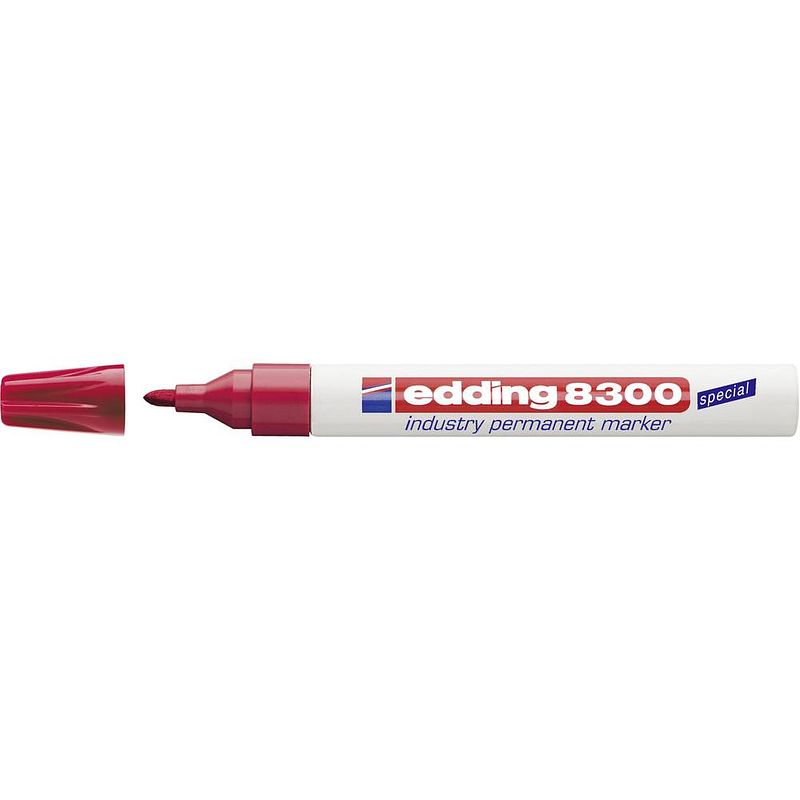 Foto van Edding edding 8300 industry permanent marker 4-8300002 permanent marker rood watervast: ja