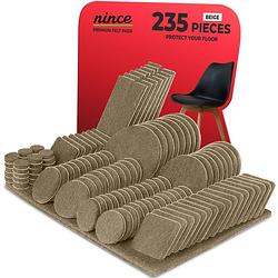 Foto van Nince meubelvilt vloerbeschermer - stoelpoot beschermer beige - vilt - 235 stuks