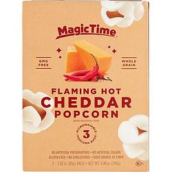 Foto van Magic time flaming hot cheddar popcorn 3 x 80g bij jumbo