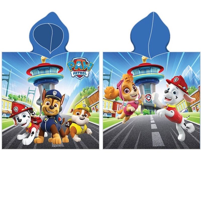 Foto van Paw patrol poncho / badcape high five - 60 x 120 cm - katoen