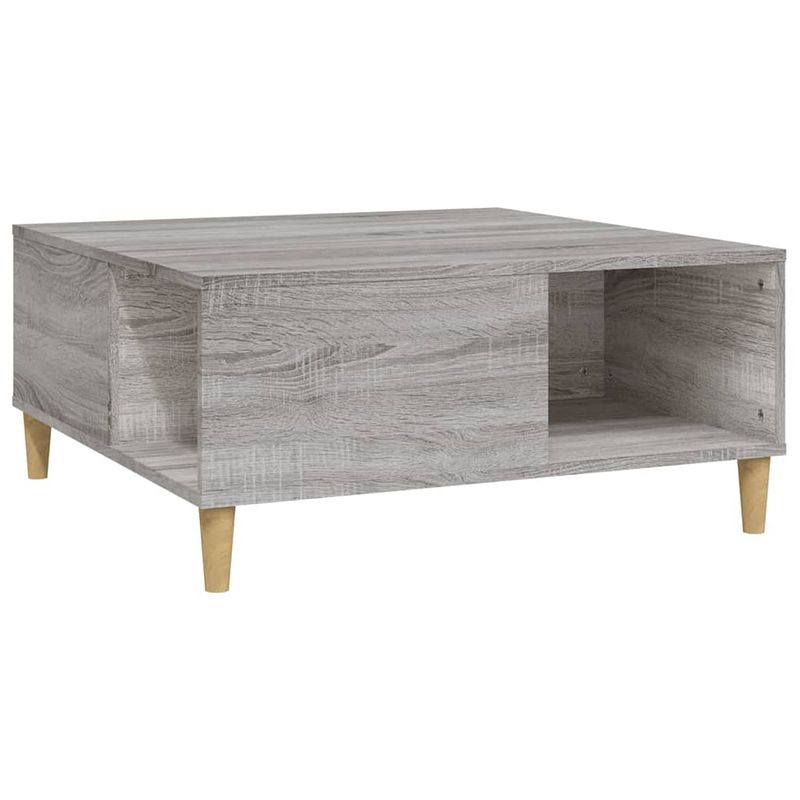 Foto van Vidaxl salontafel 80x80x36,5 cm bewerkt hout grijs sonoma eikenkleurig