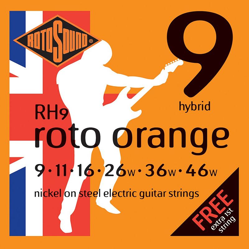 Foto van Rotosound rh9 roto orange set elektrische gitaarsnaren 009 - 046