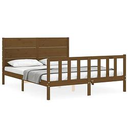 Foto van The living store houten bed - massief grenen - king size - 150x200cm