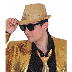 Foto van Trilby hoed gouden pailletten - verkleedhoofddeksels