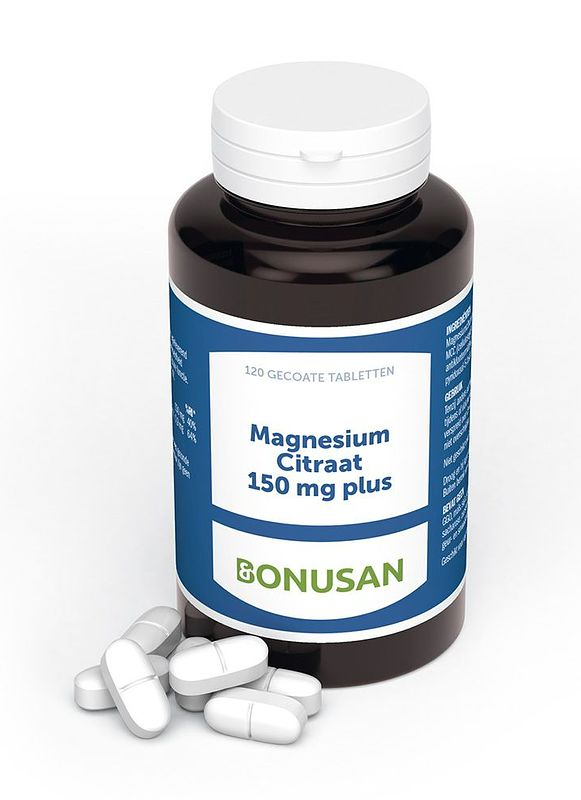 Foto van Bonusan magnesium citraat 150 mg plus tabletten