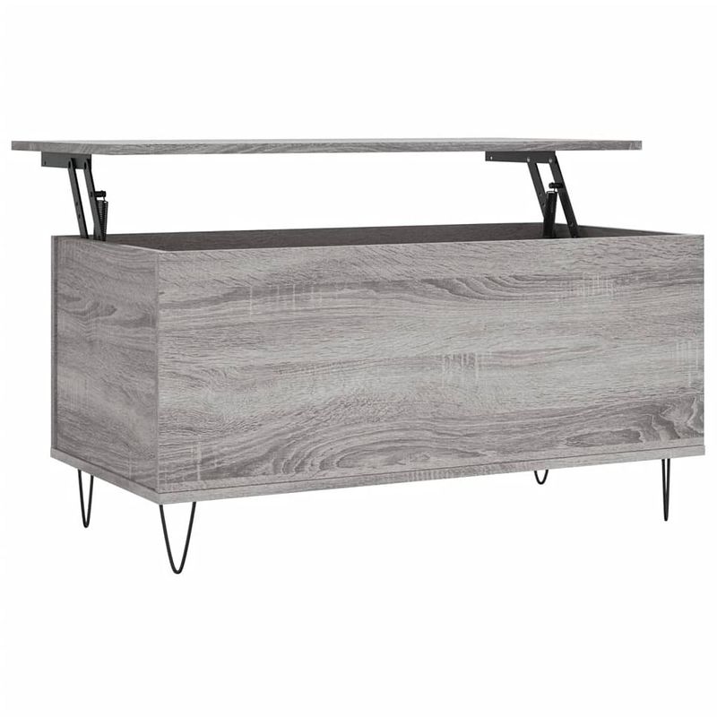 Foto van Vidaxl salontafel 90x44,5x45 cm bewerkt hout grijs sonoma eikenkleurig