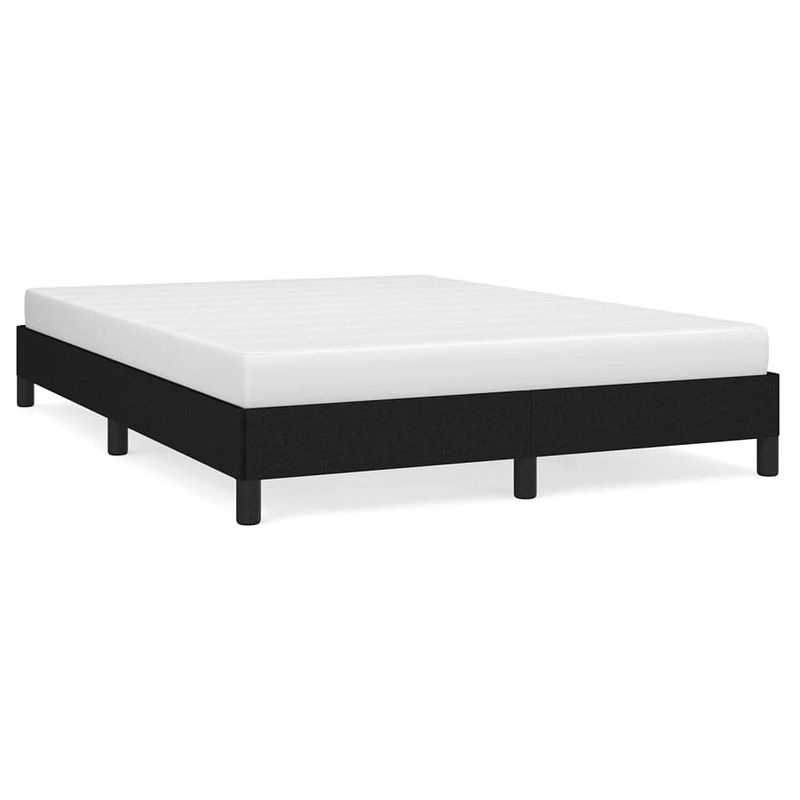 Foto van The living store bedframe - 203 x 143 x 25 cm - multiplex lattenbodem - zwart