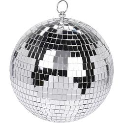Foto van 1x grote zilveren disco kerstballen discoballen/discobollen glas/foam 12 cm - kerstbal