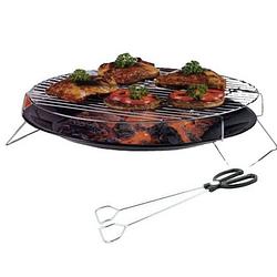 Foto van Maxxgarden grill set - barbecue schaal 36cm + 4 kg houtskool + bbq tang 36cm
