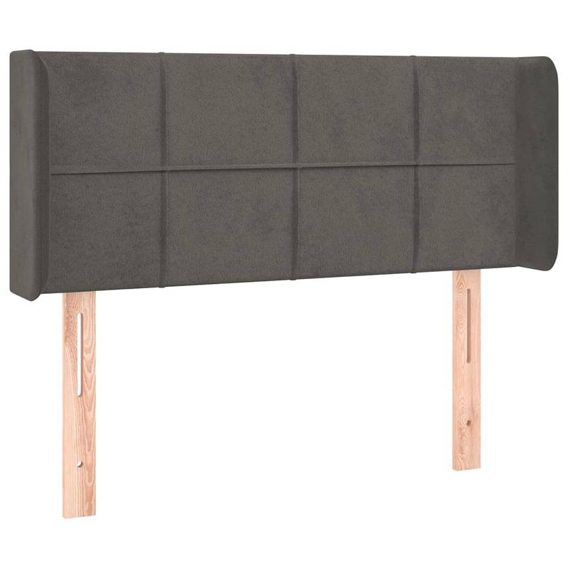 Foto van The living store hoofdbord bed - 83x16x78/88 cm - donkergrijs fluweel