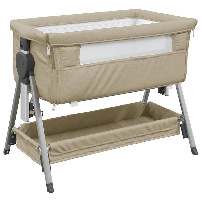 Foto van Vidaxl babybox met matras linnen taupe