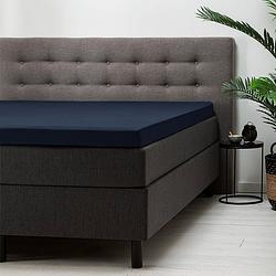 Foto van Fresh & co topper hoeslaken - katoen 90 x 210/220 cm, kleur: navy