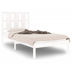 Foto van The living store houten bedframe - klassiek - bedden - 100x200 cm - wit