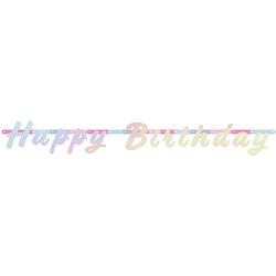 Foto van Folat slinger parelmoer happy birthday 1,3 m papier blauw/wit