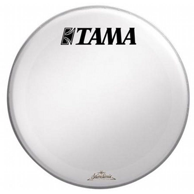 Foto van Tama sw24bmtt smooth 24 inch bassdrum resonantievel wit + logo