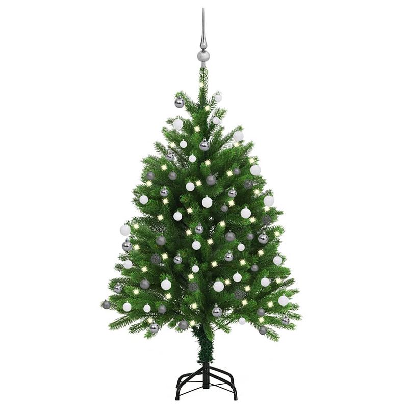 Foto van Vidaxl kunstkerstboom met led's en kerstballen 120 cm groen