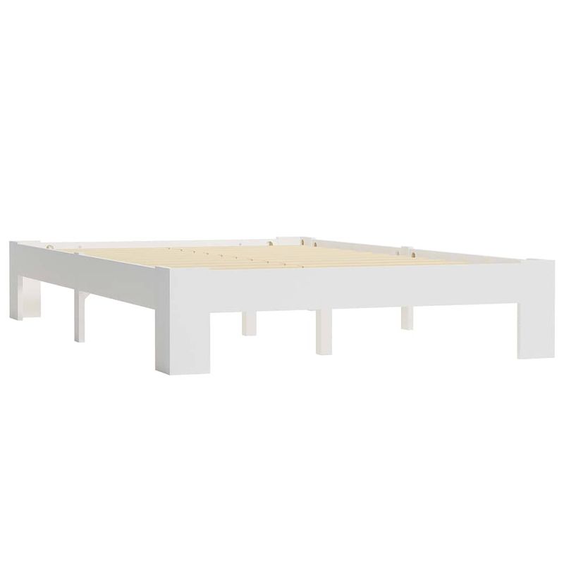 Foto van The living store massief grenenhouten bedframe - 140 x 200 cm - wit