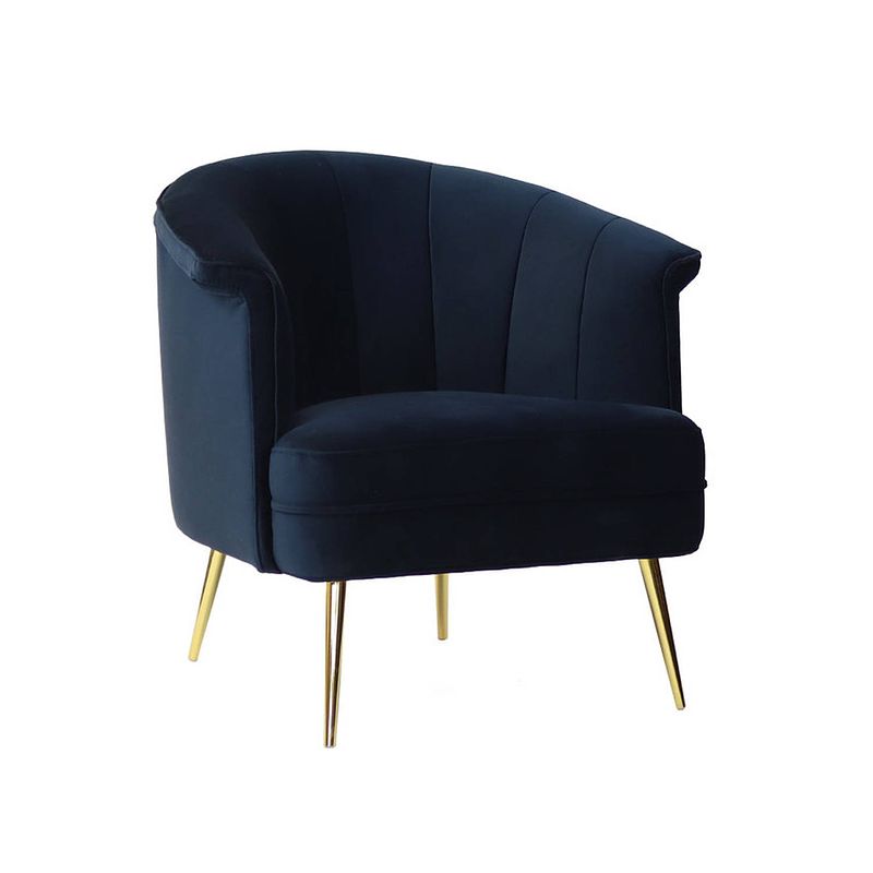 Foto van Bronx71 velvet fauteuil amy donkerblauw.