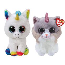 Foto van Ty - knuffel - beanie buddy - pixy unicorn & asher cat