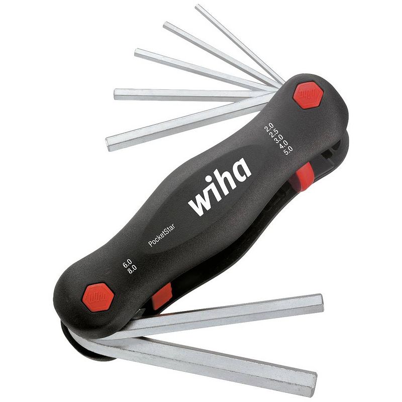 Foto van Wiha multitool pocketstar® sechskant 7-tlg. 23040 multitool aantal functies 7 zwart