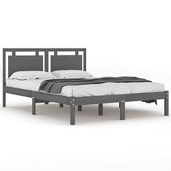 Foto van Vidaxl bedframe massief hout grijs 120x200 cm