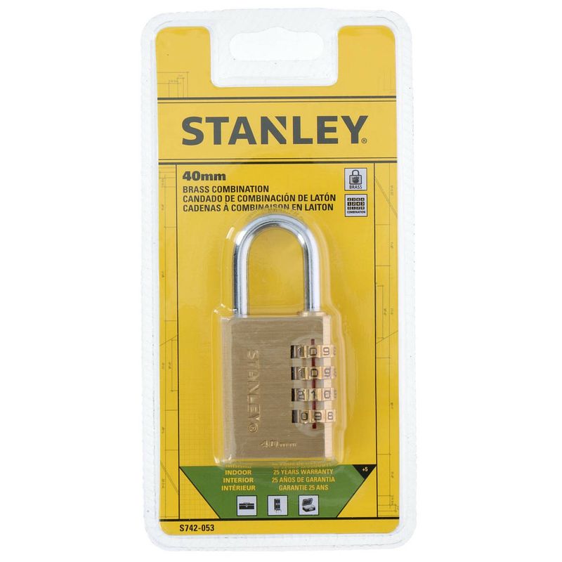 Foto van Stanley hangslot/4-cijferslot 40 mm - 9 x 19 cm - hangsloten