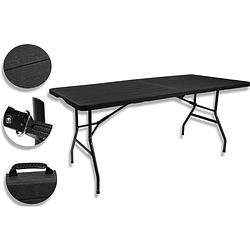 Foto van Springos klaptafel vouwtafel kampeertafel inklapbaar draagbaar 180 x 75 cm zwart/grijs