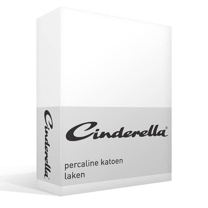 Foto van Cinderella basic percaline katoen laken - 100% percaline katoen - 1-persoons (160x260 cm) - wit