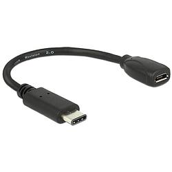 Foto van Delock usb 2.0 micro b naar usb type c verloopkabeltje 15 cm