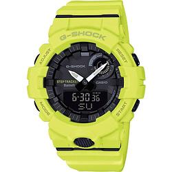 Foto van Casio chronograaf horloge gba-800-9aer (l x b x h) 54.1 x 48.6 x 15.5 mm geel materiaal (behuizing): hars materiaal (armband): hars