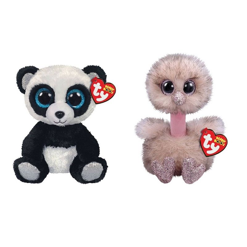 Foto van Ty - knuffel - beanie boo's - bamboo panda & henna ostrich