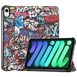 Foto van Basey ipad mini 6 hoesje kunstleer hoes case cover ipad mini 6-graffity