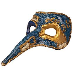 Foto van Blauw venetiaans snavel masker voor heren