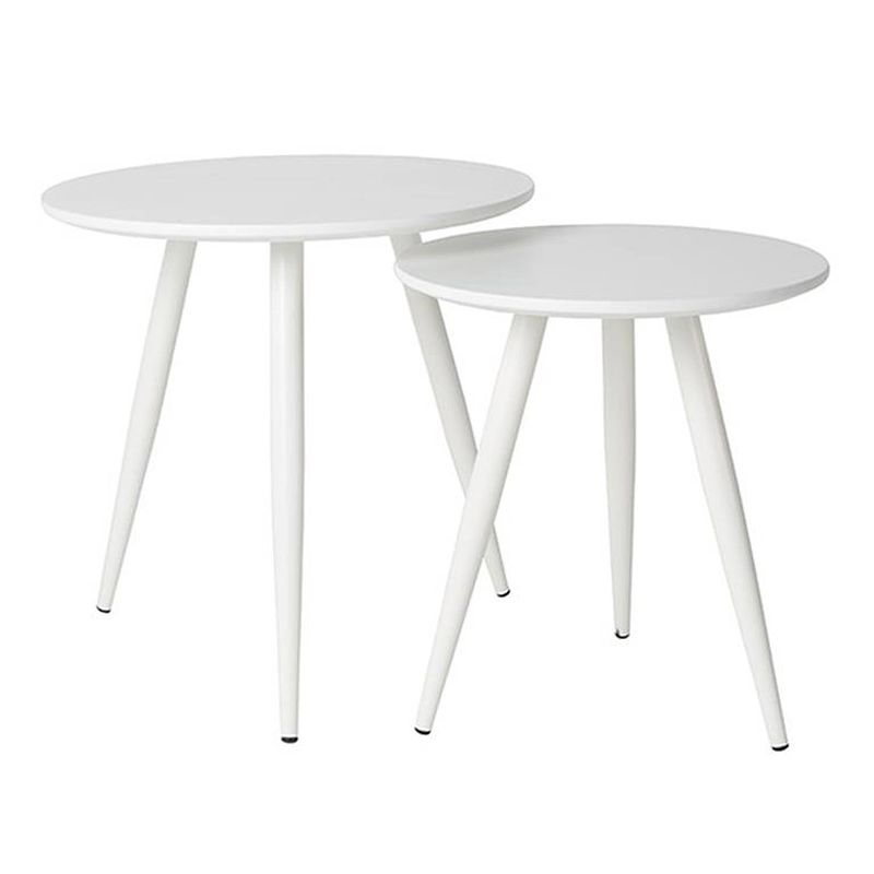 Foto van Vestbjerg - side table daven white set of 2 - wit