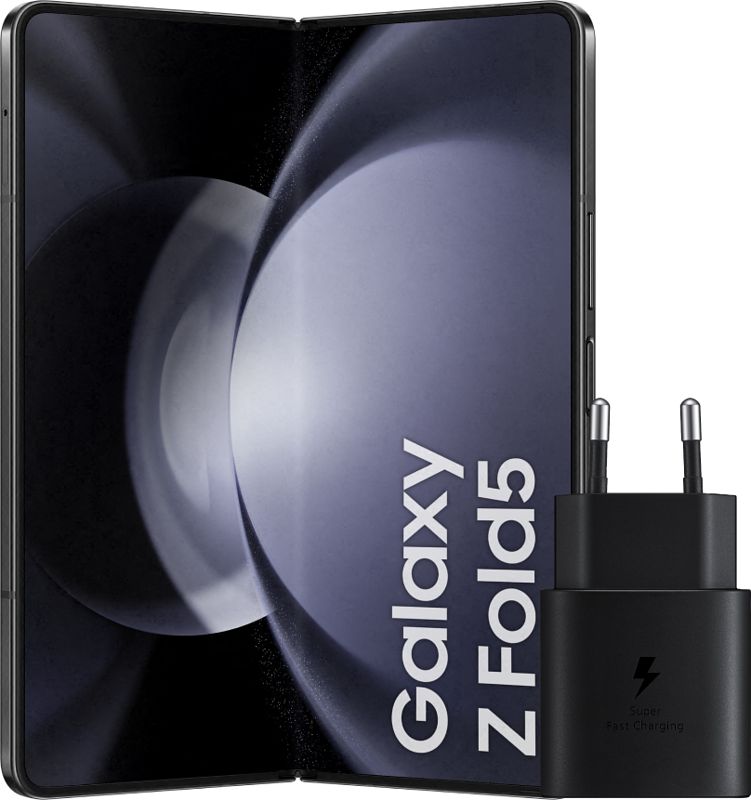 Foto van Samsung galaxy z fold 5 256gb zwart 5g + samsung oplader 25 watt zwart