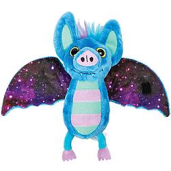 Foto van Suki gifts pluche knuffeldier vleermuis - lichtblauw/paars - 17 cm - speelgoed - knuffeldier