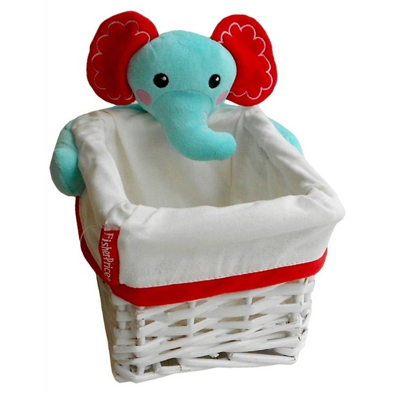 Foto van Fisher-price opbergbox olifant 4,16 liter wit/blauw