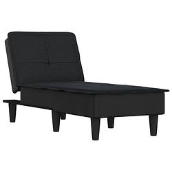 Foto van The living store chaise longue - verstelbaar - zwart - 55 x 140 x 70 cm - comfortabel en stevig