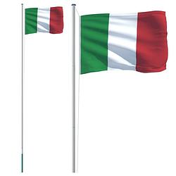 Foto van Vidaxl vlag met vlaggenmast italië 6,23 m aluminium