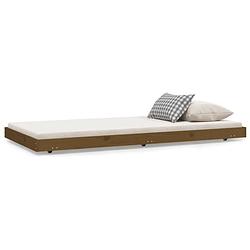 Foto van The living store bedframe - grenenhouten - 75x190 cm - honingbruin