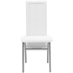 Foto van The living store eetkamerstoelen - set van 4 - wit - 44x54x95 cm - stalen frame en kunstleren bekleding