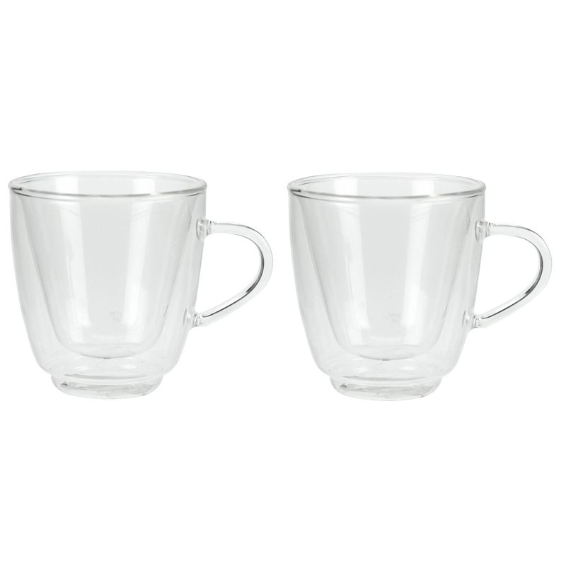 Foto van Set van 2x koffie/espresso glazen dubbelwandig 160 ml - transparant - koffie- en theeglazen