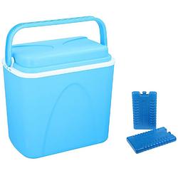 Foto van Koelbox blauw 24 liter 39 x 25 x 38 cm incl. 2 koelelementen - koelboxen